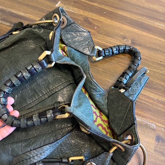 ORYANY Gwen Green Leather Hobo Boho Oversized Tote Shoulder Gypsy Carry All - Picture 11 of 13